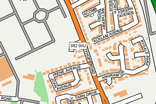 SR2 9HU map - OS OpenMap – Local (Ordnance Survey)
