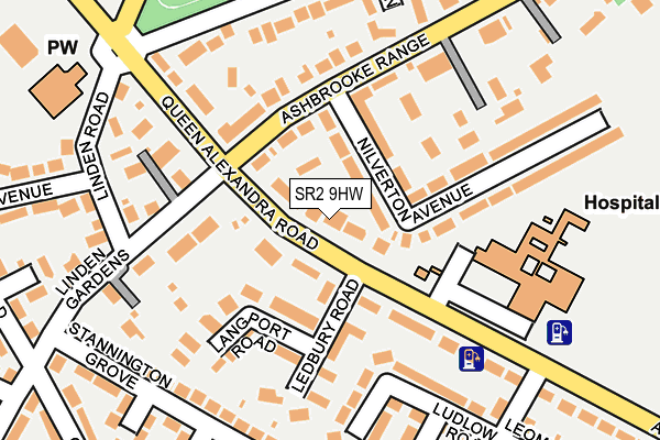 SR2 9HW map - OS OpenMap – Local (Ordnance Survey)