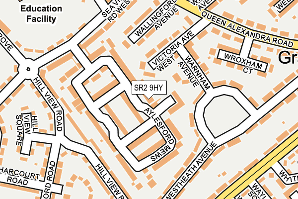 SR2 9HY map - OS OpenMap – Local (Ordnance Survey)