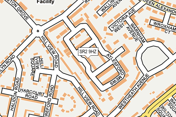SR2 9HZ map - OS OpenMap – Local (Ordnance Survey)