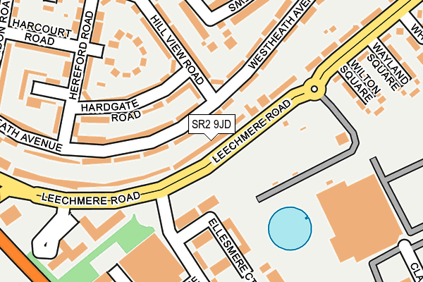SR2 9JD map - OS OpenMap – Local (Ordnance Survey)