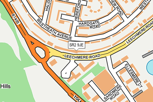 SR2 9JE map - OS OpenMap – Local (Ordnance Survey)
