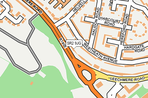 SR2 9JG map - OS OpenMap – Local (Ordnance Survey)