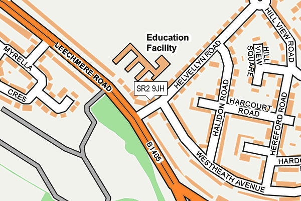 SR2 9JH map - OS OpenMap – Local (Ordnance Survey)