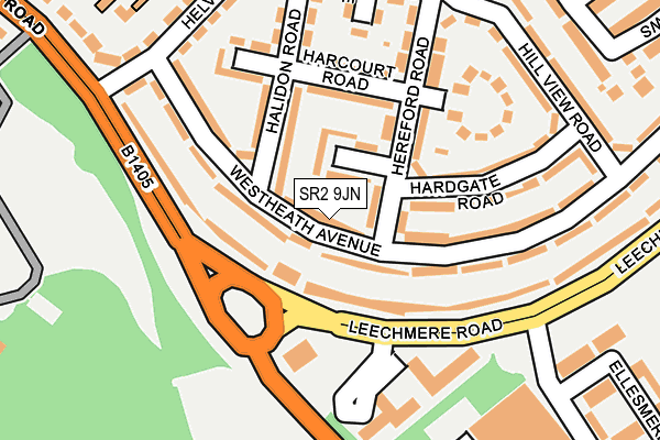 SR2 9JN map - OS OpenMap – Local (Ordnance Survey)