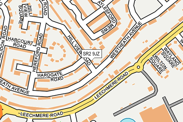 SR2 9JZ map - OS OpenMap – Local (Ordnance Survey)