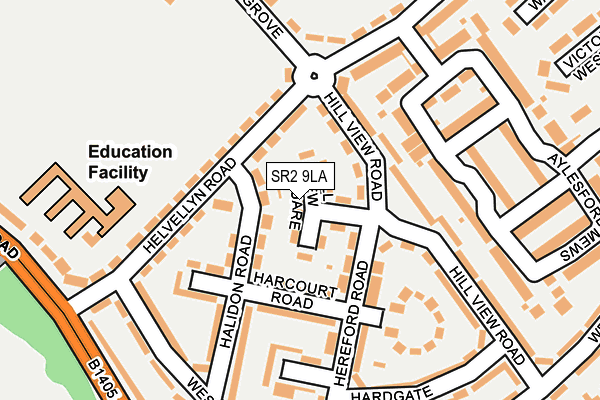 SR2 9LA map - OS OpenMap – Local (Ordnance Survey)