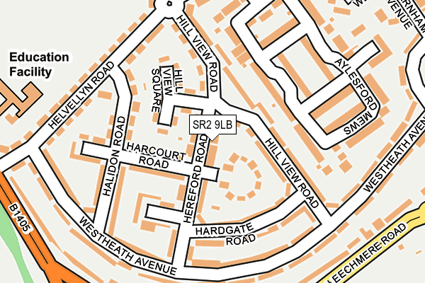 SR2 9LB map - OS OpenMap – Local (Ordnance Survey)