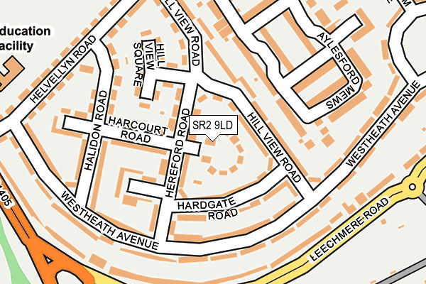 SR2 9LD map - OS OpenMap – Local (Ordnance Survey)