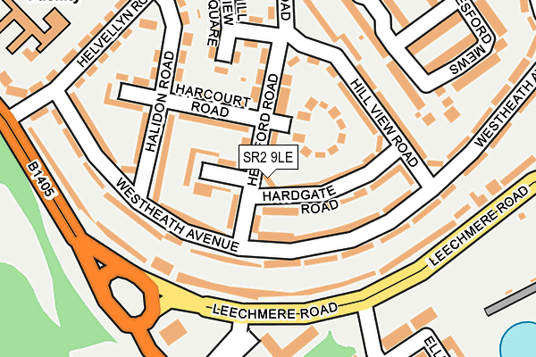 SR2 9LE map - OS OpenMap – Local (Ordnance Survey)