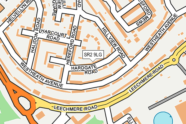 SR2 9LG map - OS OpenMap – Local (Ordnance Survey)
