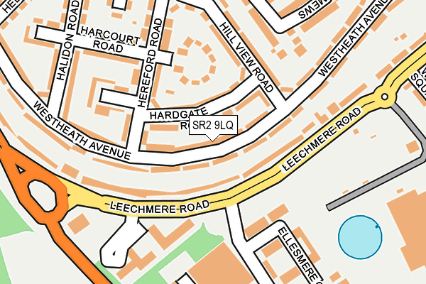 SR2 9LQ map - OS OpenMap – Local (Ordnance Survey)