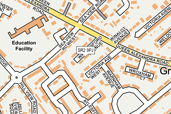 SR2 9PJ map - OS OpenMap – Local (Ordnance Survey)