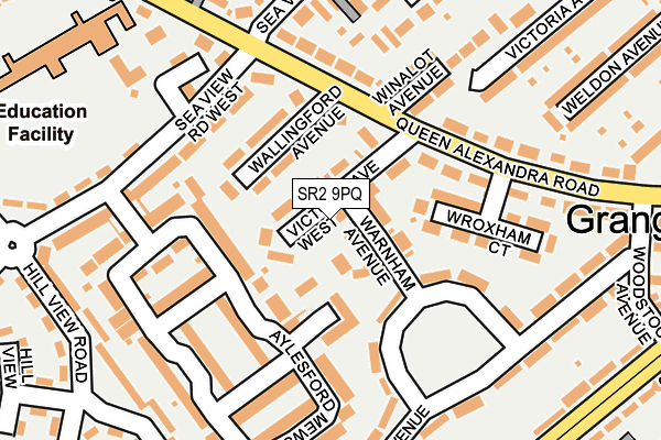 SR2 9PQ map - OS OpenMap – Local (Ordnance Survey)