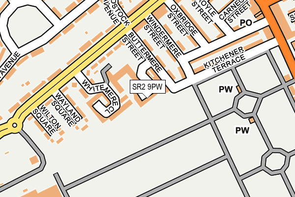 SR2 9PW map - OS OpenMap – Local (Ordnance Survey)