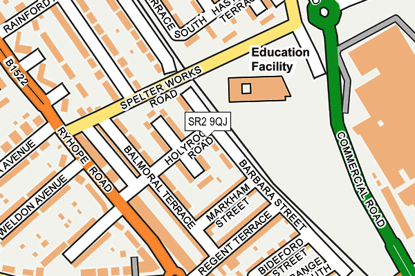 SR2 9QJ map - OS OpenMap – Local (Ordnance Survey)