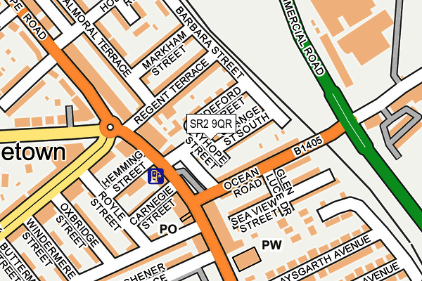 SR2 9QR map - OS OpenMap – Local (Ordnance Survey)