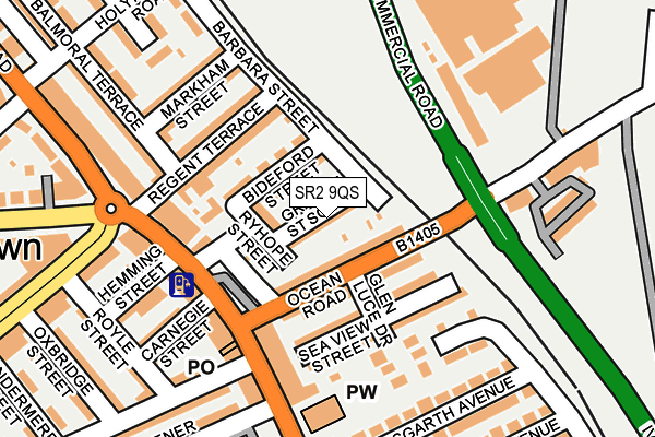 SR2 9QS map - OS OpenMap – Local (Ordnance Survey)