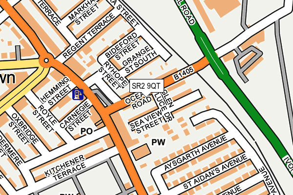 SR2 9QT map - OS OpenMap – Local (Ordnance Survey)
