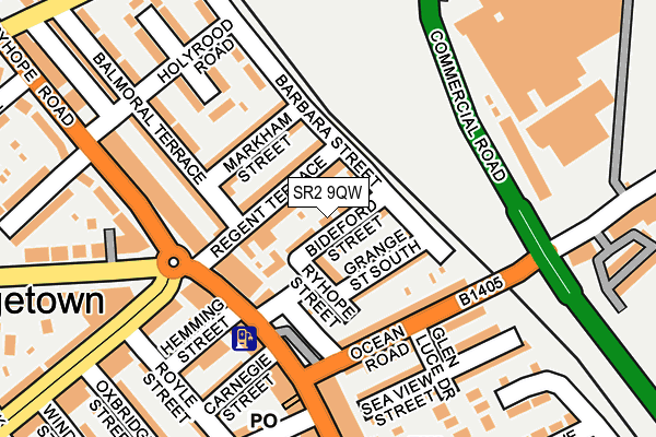 SR2 9QW map - OS OpenMap – Local (Ordnance Survey)