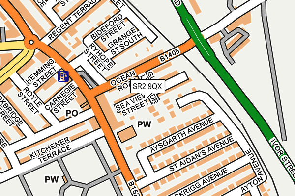SR2 9QX map - OS OpenMap – Local (Ordnance Survey)