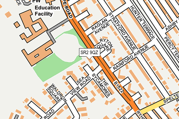 SR2 9QZ map - OS OpenMap – Local (Ordnance Survey)