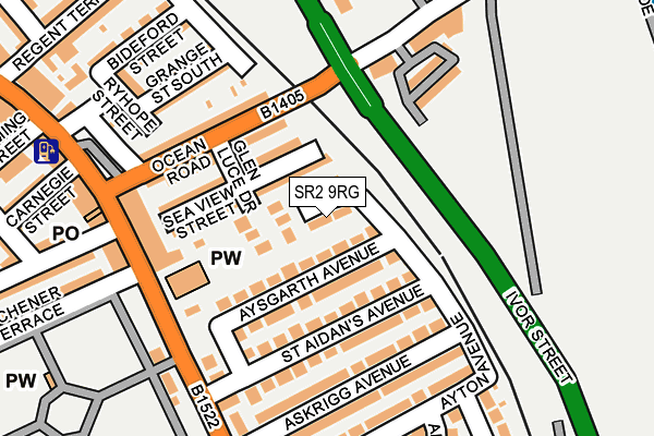 SR2 9RG map - OS OpenMap – Local (Ordnance Survey)