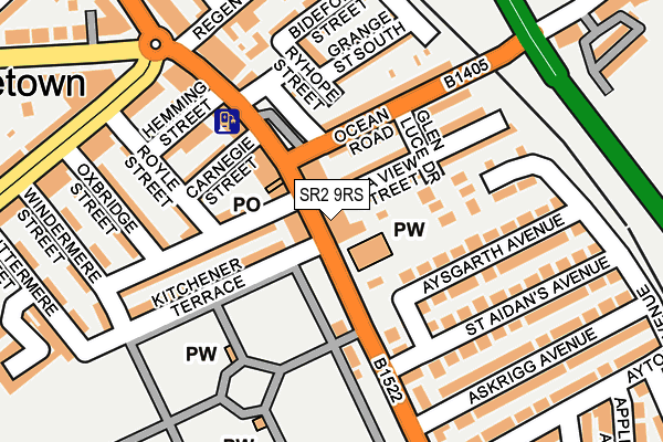 SR2 9RS map - OS OpenMap – Local (Ordnance Survey)