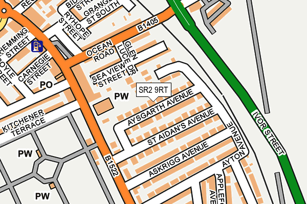 SR2 9RT map - OS OpenMap – Local (Ordnance Survey)