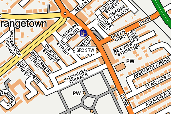 SR2 9RW map - OS OpenMap – Local (Ordnance Survey)