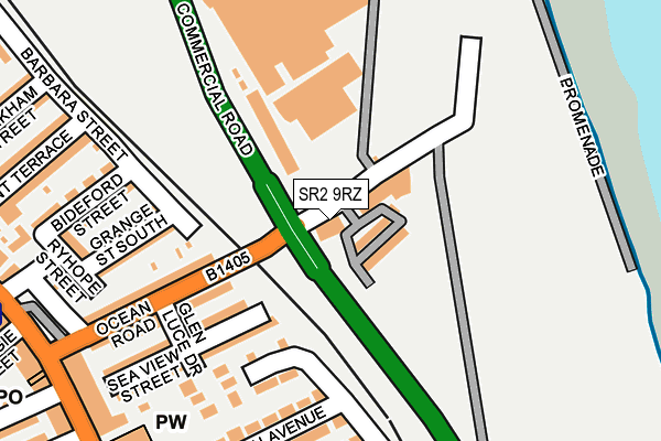 SR2 9RZ map - OS OpenMap – Local (Ordnance Survey)