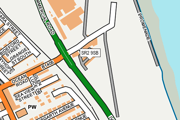 SR2 9SB map - OS OpenMap – Local (Ordnance Survey)