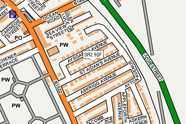 SR2 9SF map - OS OpenMap – Local (Ordnance Survey)