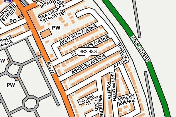 SR2 9SG map - OS OpenMap – Local (Ordnance Survey)