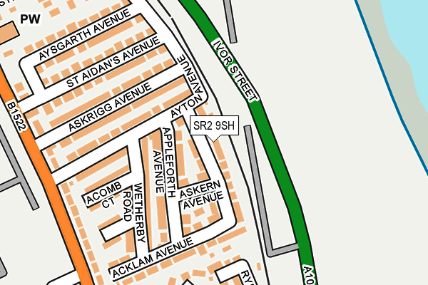 SR2 9SH map - OS OpenMap – Local (Ordnance Survey)