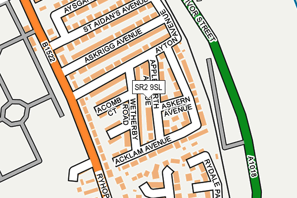 SR2 9SL map - OS OpenMap – Local (Ordnance Survey)