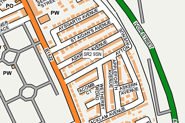 SR2 9SN map - OS OpenMap – Local (Ordnance Survey)