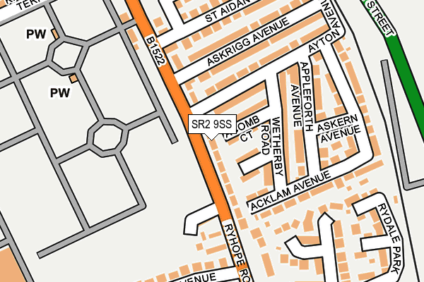 SR2 9SS map - OS OpenMap – Local (Ordnance Survey)