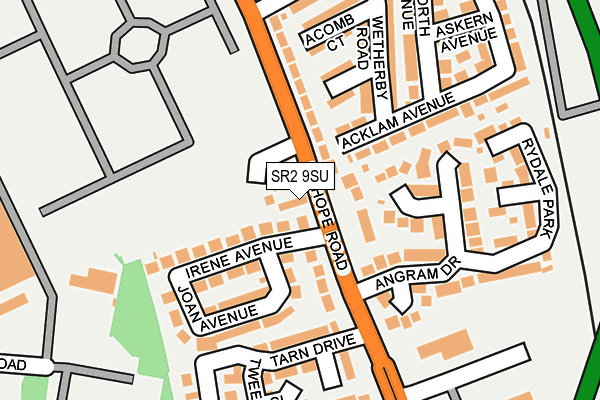 SR2 9SU map - OS OpenMap – Local (Ordnance Survey)
