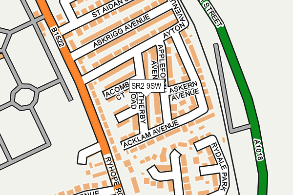 SR2 9SW map - OS OpenMap – Local (Ordnance Survey)