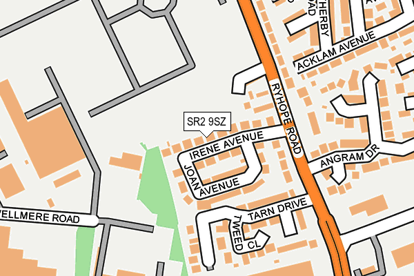 SR2 9SZ map - OS OpenMap – Local (Ordnance Survey)