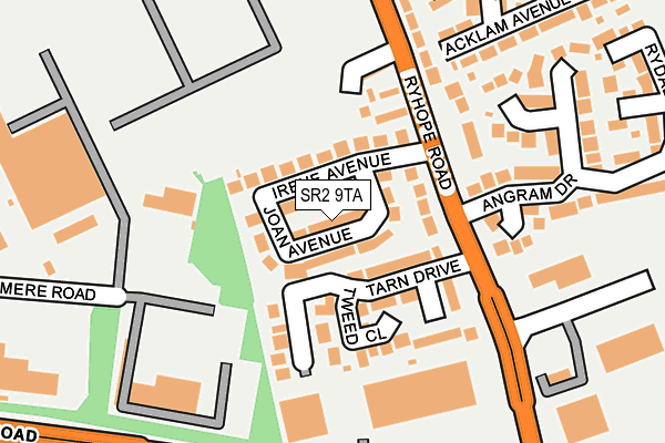 SR2 9TA map - OS OpenMap – Local (Ordnance Survey)