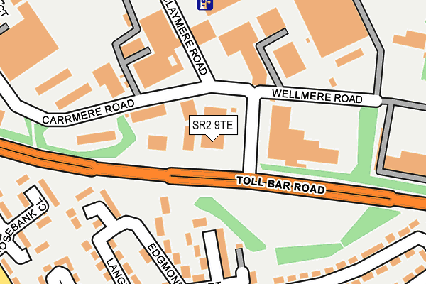 SR2 9TE map - OS OpenMap – Local (Ordnance Survey)