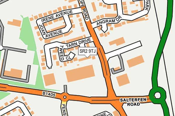 SR2 9TJ map - OS OpenMap – Local (Ordnance Survey)