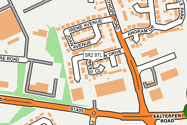 SR2 9TL map - OS OpenMap – Local (Ordnance Survey)