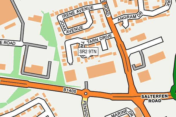 SR2 9TN map - OS OpenMap – Local (Ordnance Survey)