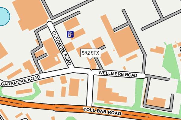 SR2 9TX map - OS OpenMap – Local (Ordnance Survey)