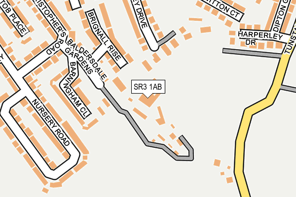 SR3 1AB map - OS OpenMap – Local (Ordnance Survey)