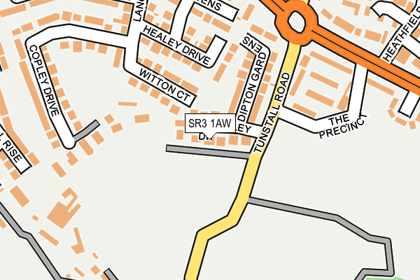 SR3 1AW map - OS OpenMap – Local (Ordnance Survey)