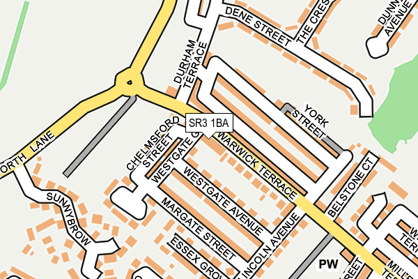 SR3 1BA map - OS OpenMap – Local (Ordnance Survey)